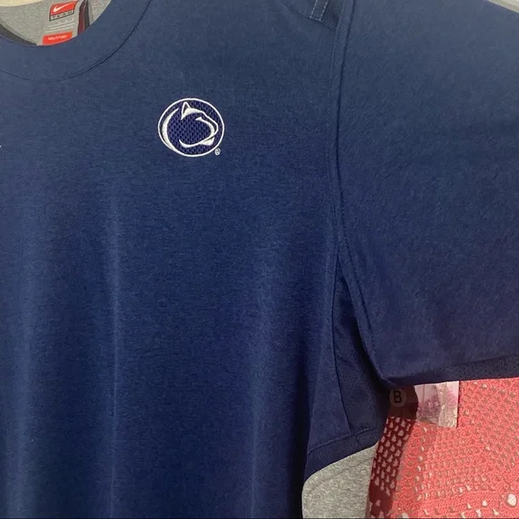 Nike Fit Dry Penn State Shirt Navy & Grey with Mesh Inserts Medium - Picture 6 of 12